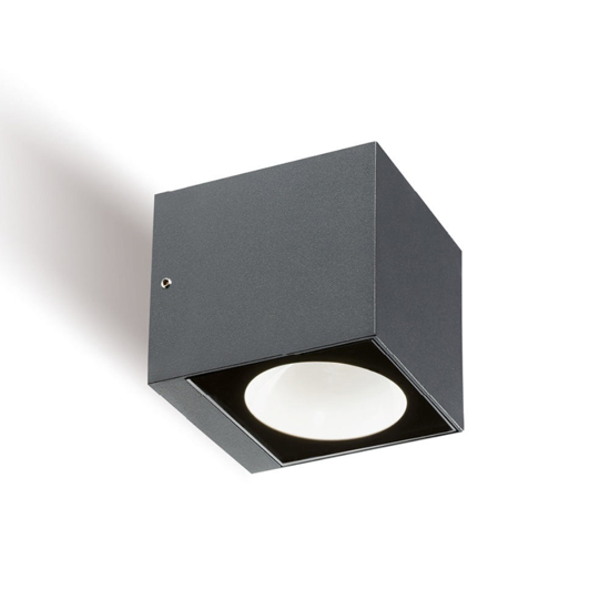 Applique da esterno cubo grafite led 12w 3000k ip54