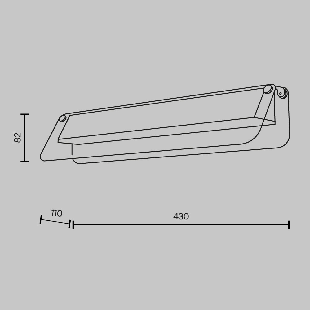 Lampada Da Parete LED Maytoni A Braccio &ndash; 72 Cm, Argento Cromato, 3000K 1200lm 16W, Perfetta Per Quadri E Specchi