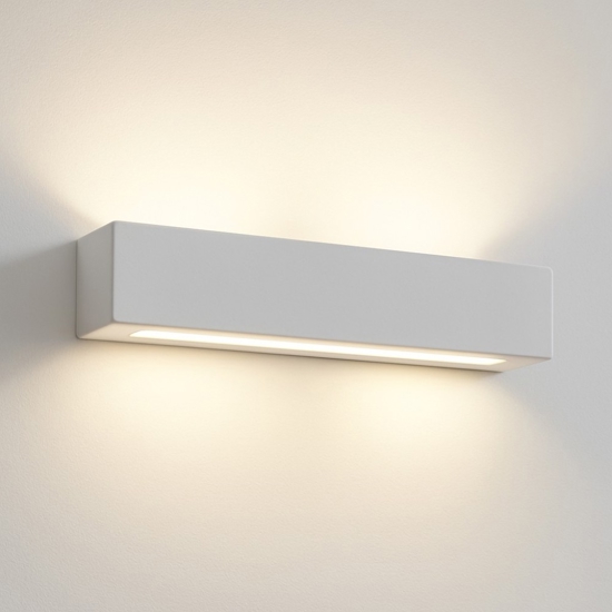 Applique di gesso ceramico bianco led 18w 3000k rettangolare