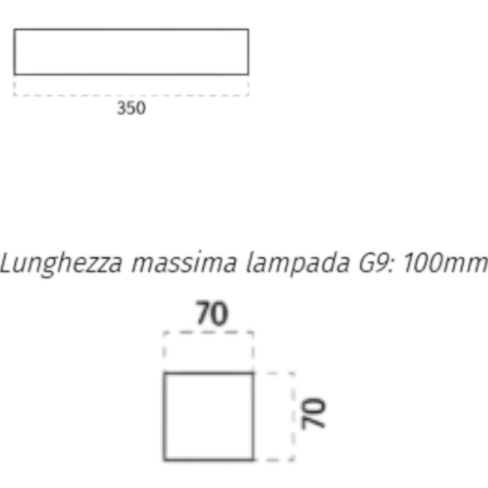 Applique di gesso ceramico bianco led 18w 3000k rettangolare