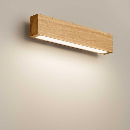 Ideal lux craft applique led 13w in legno naturale 3000k monoemissione