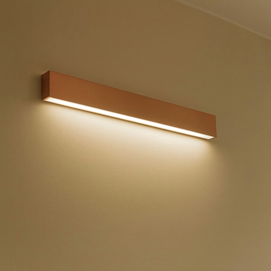 Applique led 41w 3000k mono emissione box w1 rame linea light