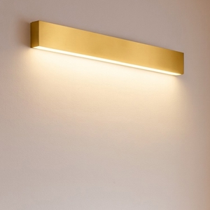 Applique led 28w 3000k bi emissione box w2 ottone linea light