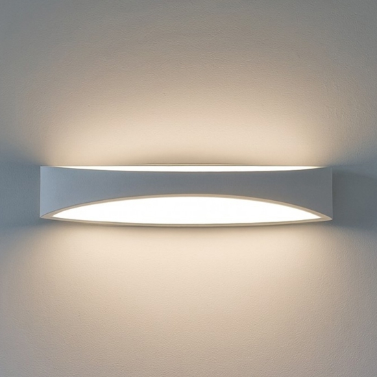 Top light applique moderna design curvo bianca led 19w eye