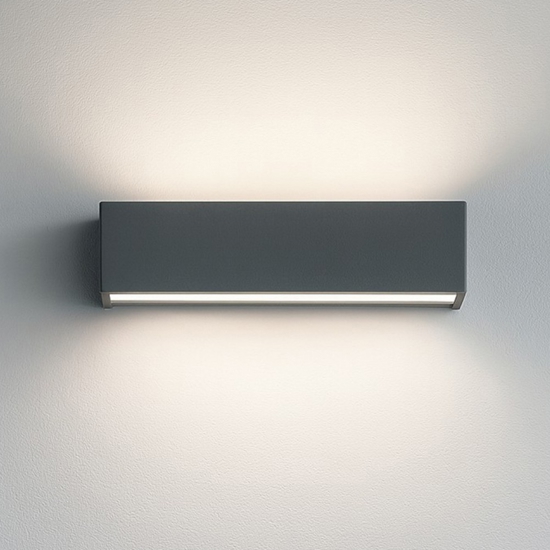 Applique da parete rettangolare bios antracite led 12w 3000k 4000k top light