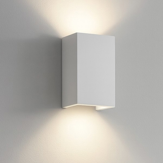 Ideal lux flash ap1 high applique in gesso bianco rettangolare