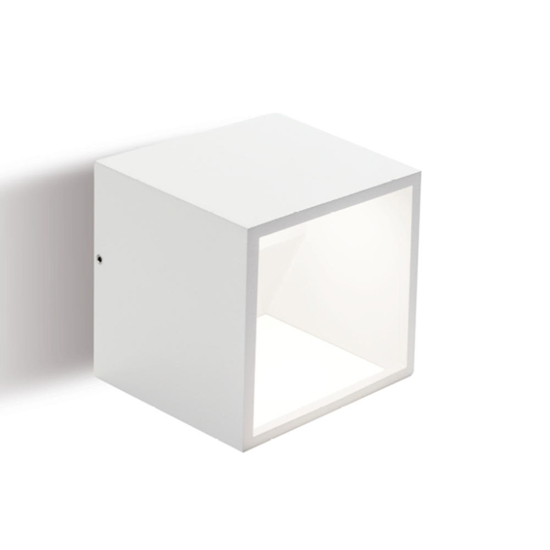 Applique da esterno cubo bianco moderno led 9w 3000k