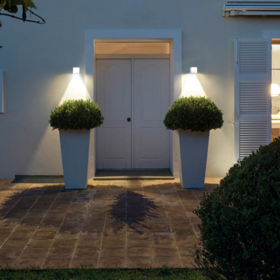 Applique bianca per esterni cubo bianco moderno led 9w 4000k