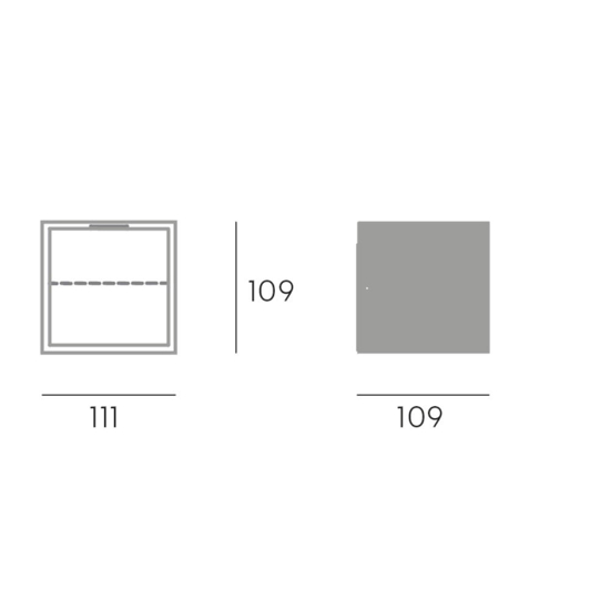 Applique bianca per esterni cubo bianco moderno led 9w 4000k