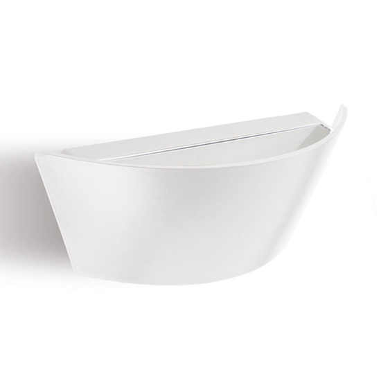 Applique da esterno curva bianca led 6w 4000k biemissione ip65