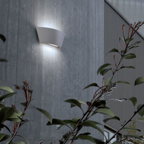 Applique da esterno curva bianca led 6w 4000k biemissione ip65