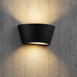 Applique nera da esterno moderna led biemissione 6w 4000k