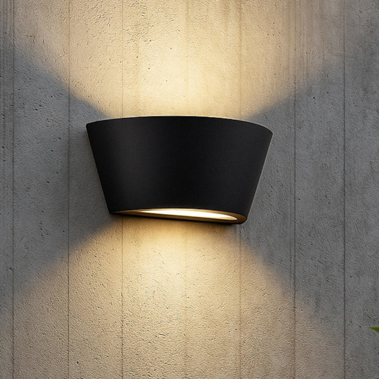 Applique nera da esterno moderna led biemissione 6w 4000k