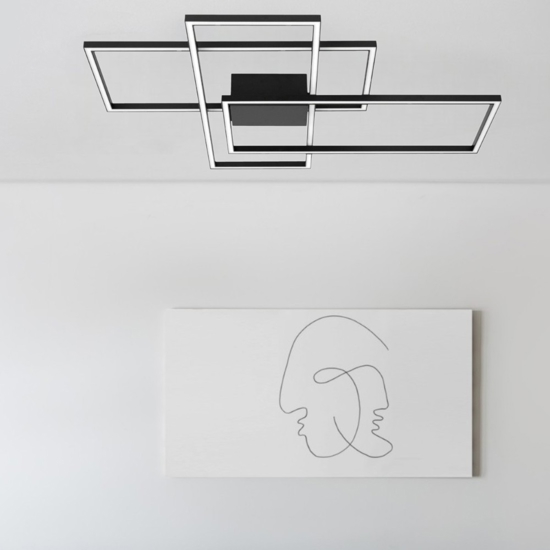 Plafoniera da cucina nera led 3000k dimmerabile