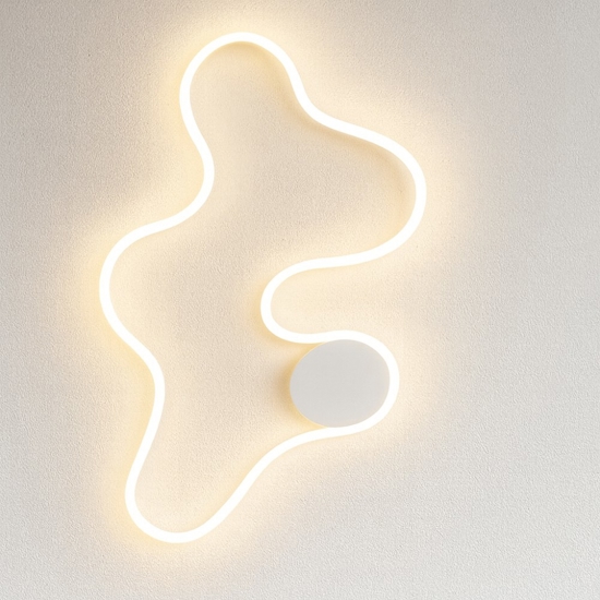 Plafoniera led 54w 3000k design curvo moderna bianco fp