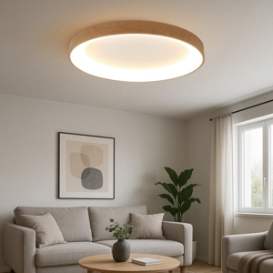 Plafoniera effetto legno rotonda led 50w 2700k a 5000k wireless