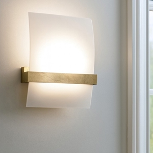 Applique legno foglia oro wood top light 
