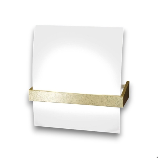 Applique legno foglia oro wood top light 