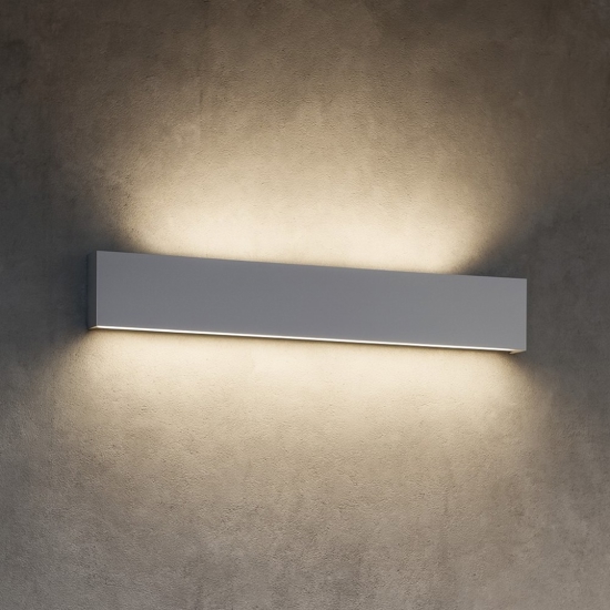 Applique led 80w da parete grigio rettangolare