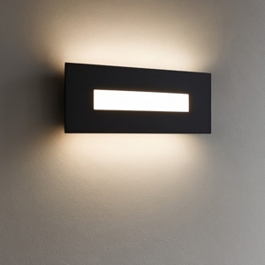 Applique rettangolare led nero moderno wally toplight