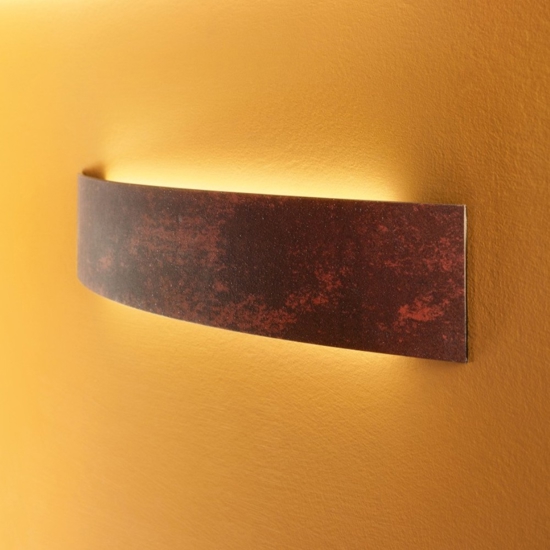 Applique curve led 15w 3000k marrone scuro moderna linea light