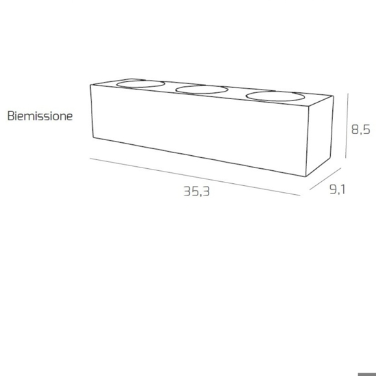 Appliques rettangolare da parete sabbia toplight moderna