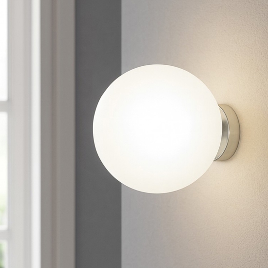 Applique da parete to plight eclipse sfera di vetro bianco satinato