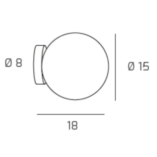 Applique da parete to plight eclipse sfera di vetro bianco satinato