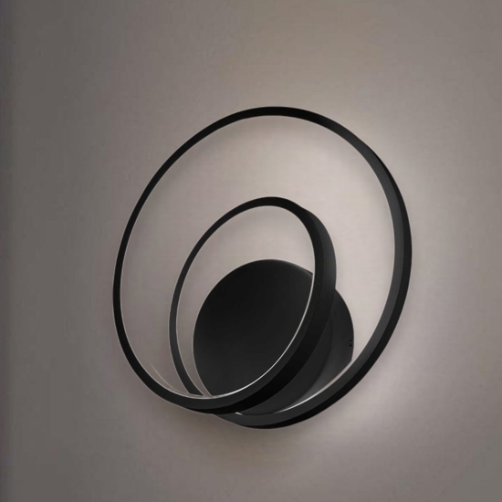 Ideal lux oz ap dali applique led 3000k dimmerabile nera design moderno