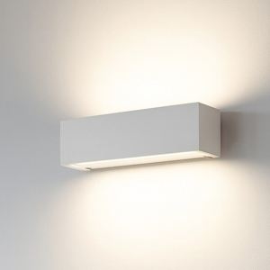 Gypsum w3 linea light applique in gesso bi emissione led 3000k