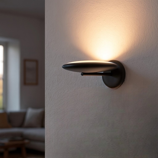 Linea light vivaldi applique led 3000k nera moderna