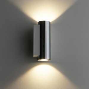 Lampada da parete alluminio per salotto biemissione linea light birba