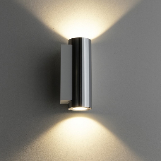 Lampada da parete alluminio per salotto biemissione linea light birba