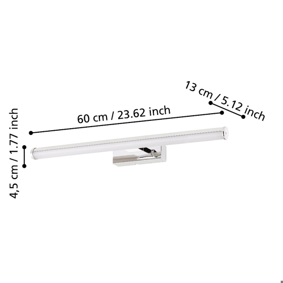 Vadumi eglo applique da bagno cromo per specchio moderno led 4000k ip44