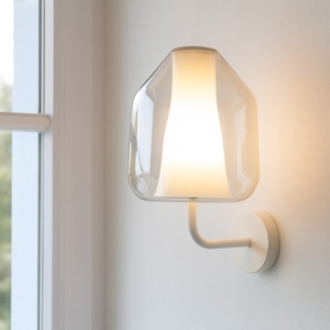 Toplight double skin lampada da parete vetro ambra