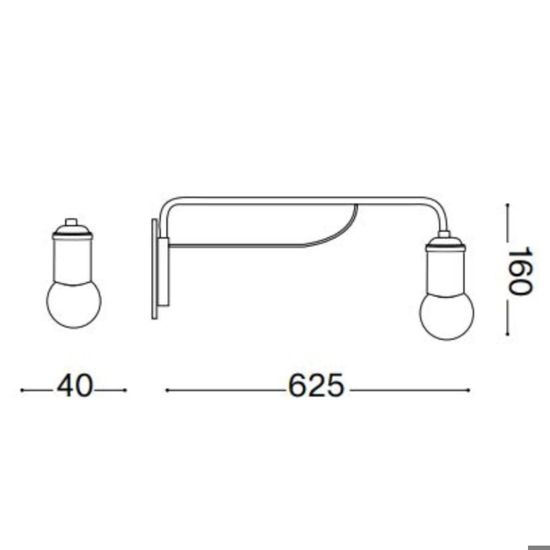 Triumph ap1 ideal lux applique ottone orientabile