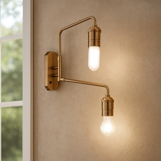 Triumph ap2 ideal lux applique due luci ottone anticato orientabile Triumph ap2 ideal lux applique due luci ottone anticato orientabile