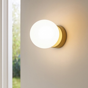Perlage ap1 ideal lux applique da parete ottone sfera vetro