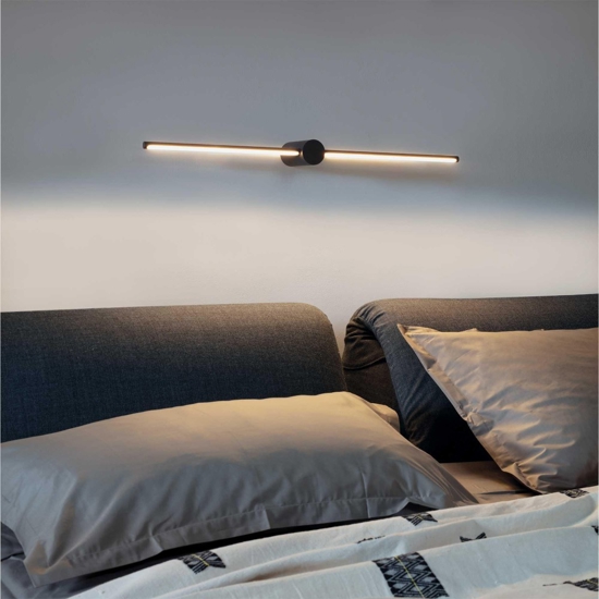 Filo ap d075 ideal lux applique led nera 12,5w 3000k design