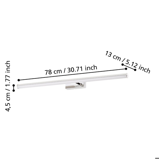 Vadumi eglo aplique da bagno per specchio design minimal led 4000k ip44
