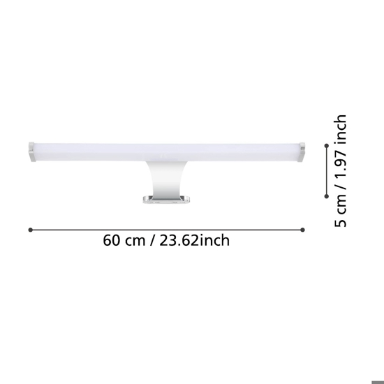 Vinchio eglo applique da specchio per bagno con fissaggio su cornice led 3000k ip44