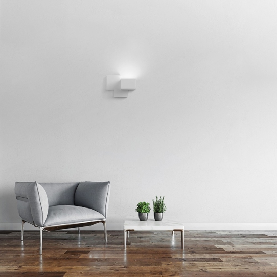 Side sforzin applique di gesso bianco pitturabile design moderno