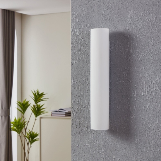 Zola eglo applique da parete moderna in vetro bianco opaco