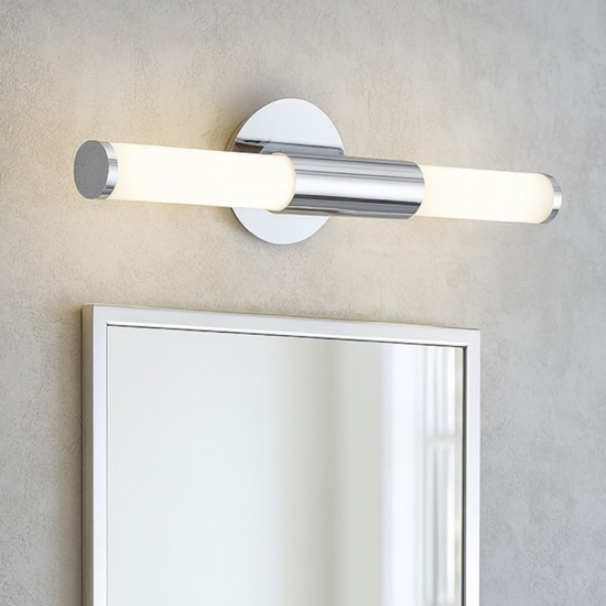 Palmera applique da bagno cilindrico in vetro opaco per specchio ip44