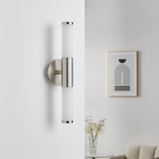 Palmera eglo applique da bagno moderno in verto bianco 2 luci ip44