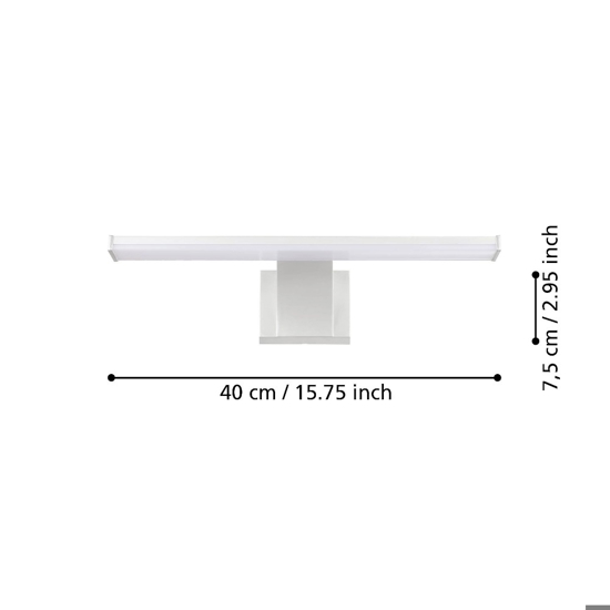 Pandella eglo applique da bagno per specchio con sensore di movimento led 4000k ip44