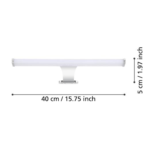 Vinchio eglo applique da bagno moderno per specchio led 3000k ip44
