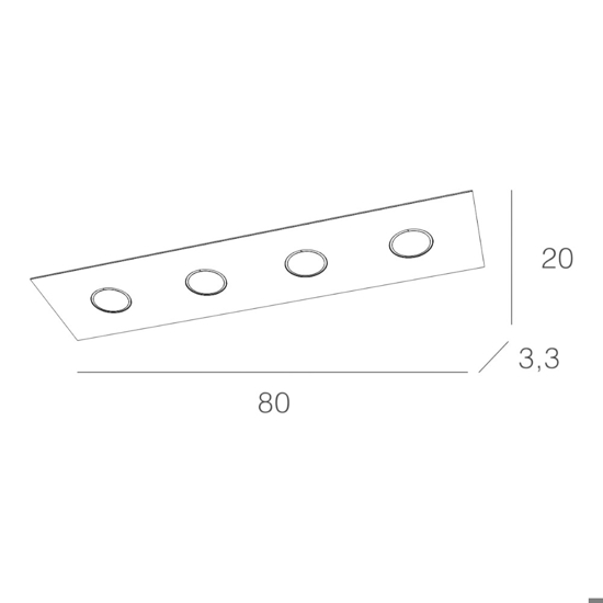 Plafoniera rettangolare bianca per cucina moderna area toplight