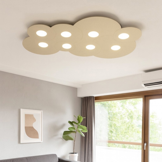 Grande plafoniera moderna grigio cloud toplight
