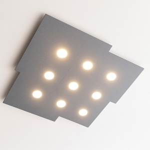 Toplight plate plafoniera led gx53 nove luci luminosa per salotto metallo antracite